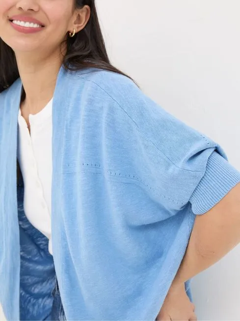 Women Fatface Knitwear Iris Blue Cocoon Edge Cardigan Women Fatface Knitwear Iris Blue Cocoon Edge Cardigan