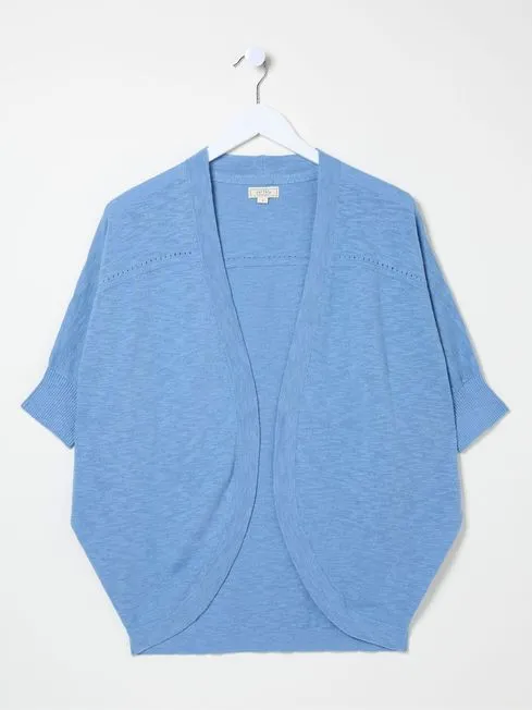 Women Fatface Knitwear Iris Blue Cocoon Edge Cardigan Women Fatface Knitwear Iris Blue Cocoon Edge Cardigan