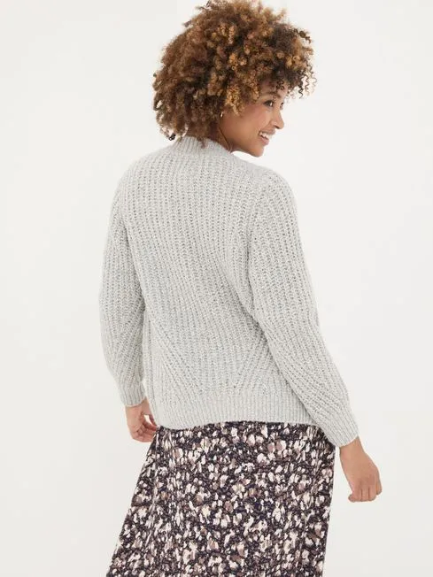 Women Fatface Knitwear Light Grey Alicia Cardigan Women Fatface Knitwear Light Grey Alicia Cardigan