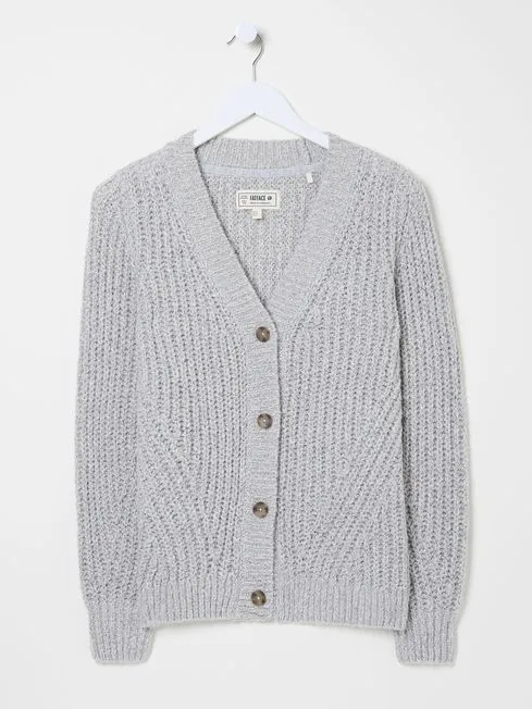 Women Fatface Knitwear Light Grey Alicia Cardigan Women Fatface Knitwear Light Grey Alicia Cardigan