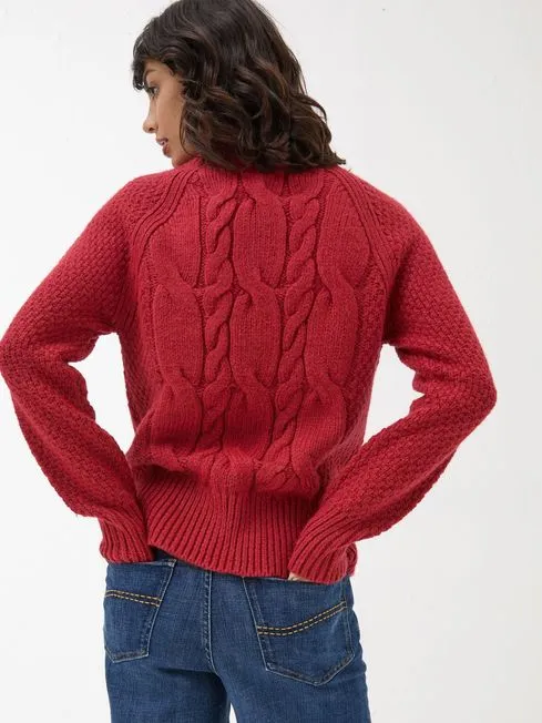 Women Fatface Knitwear Red Cali Cable Jumper Women Fatface Knitwear Red Cali Cable Jumper