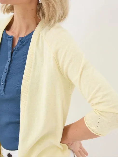 Women Fatface Knitwear Yellow Tie Front Cardigan Women Fatface Knitwear Yellow Tie Front Cardigan