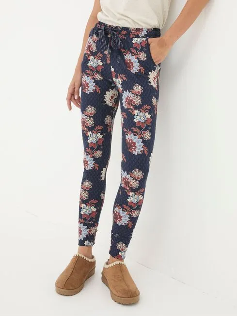 Women Fatface Loungewear Ellie Navy Patchwork Pyjama Bottoms
