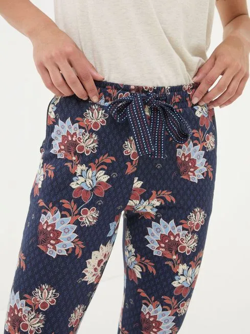 Women Fatface Loungewear Ellie Navy Patchwork Pyjama Bottoms