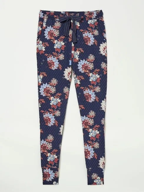 Women Fatface Loungewear Ellie Navy Patchwork Pyjama Bottoms