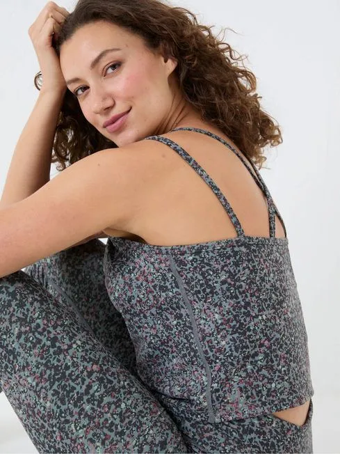 Women Fatface Loungewear Elowen Grey Crop Top