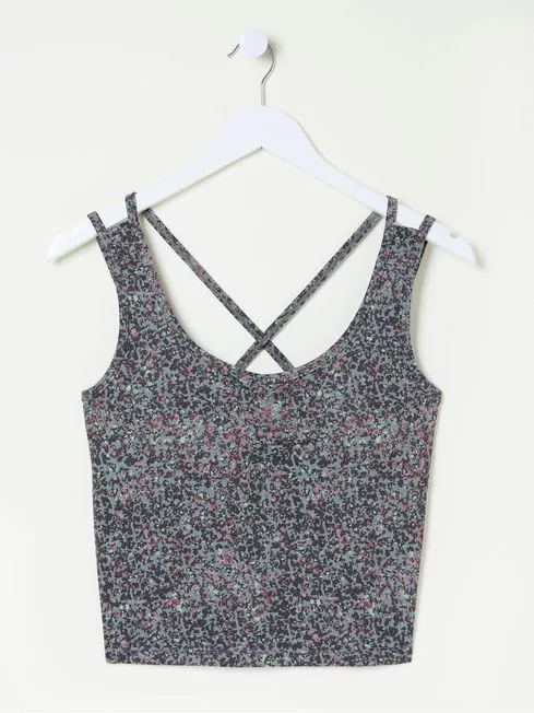 Women Fatface Loungewear Elowen Grey Crop Top