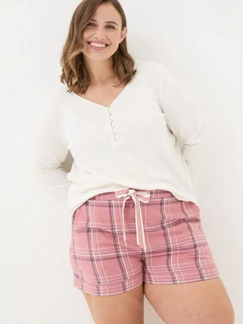 Women Fatface Pajamas and Nightwear Lila Ivory Henley Pyjama Top