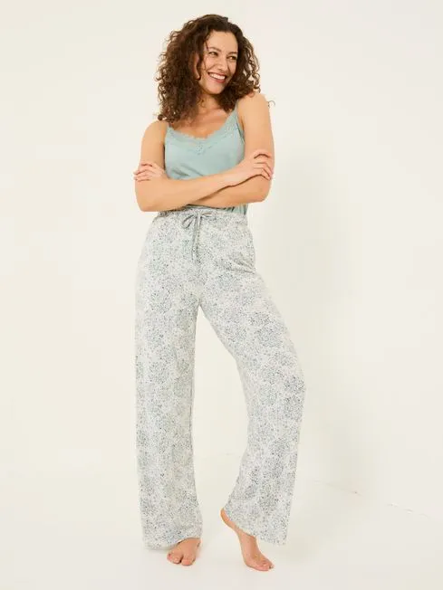 Women Fatface Pajamas and Nightwear Lola Grey Lola Floral Jersey Pyjama Bottoms