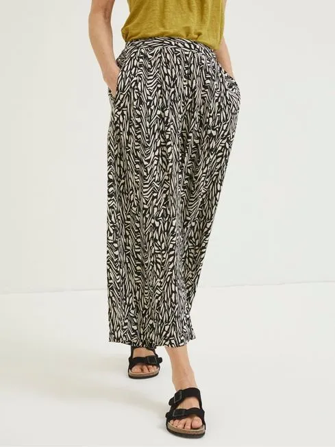 Women Fatface Pants and Leggings Black Shirwell Paint Stroke Trousers