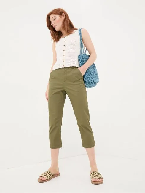 Women Fatface Pants and Leggings Farnham Green Cropped Chinos