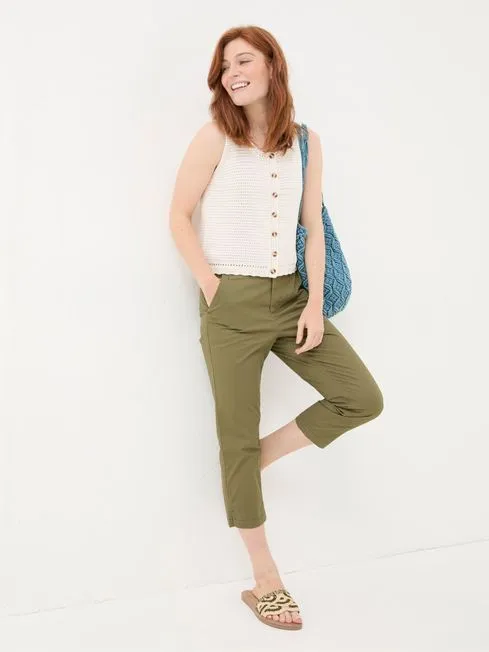 Women Fatface Pants and Leggings Farnham Green Cropped Chinos