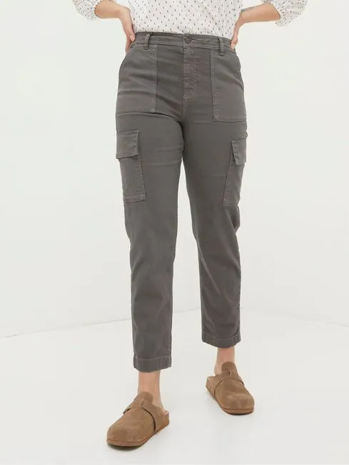 Women Fatface Pants and Leggings Grey Cargo Chino Trousers