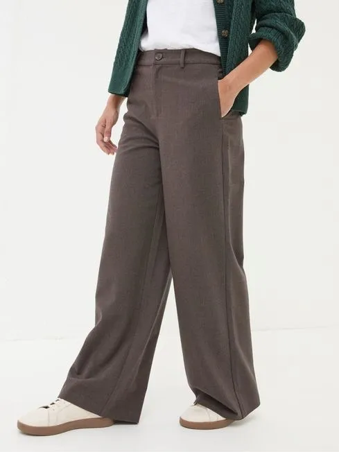 Women Fatface Pants and Leggings Presley Brown Herringbone Trousers