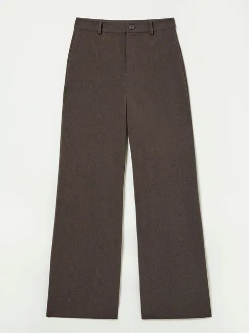 Women Fatface Pants and Leggings Presley Brown Herringbone Trousers