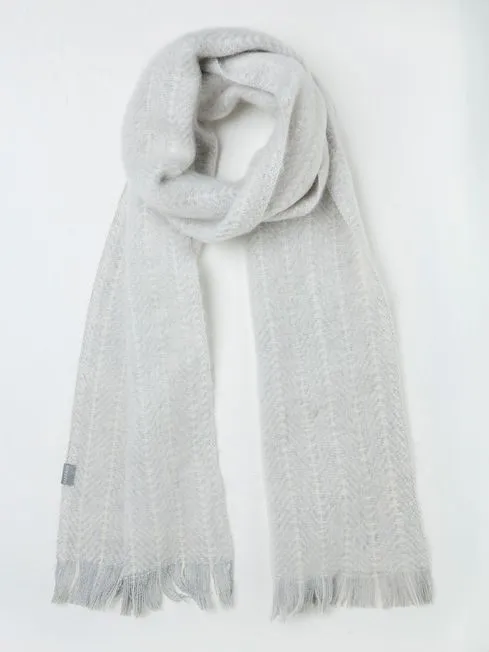 Women Fatface Scarves Grey Stitch Detail Scarf
