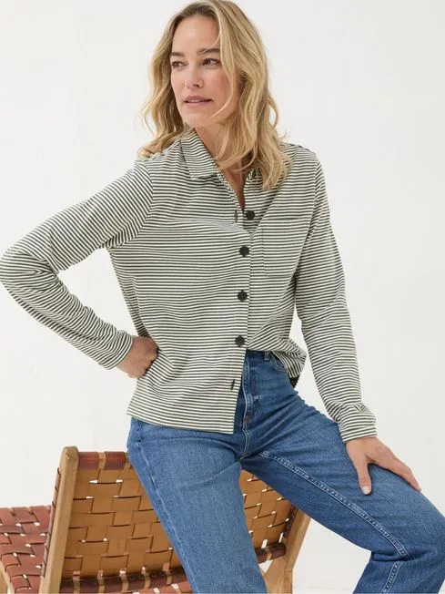 Women Fatface Shirts and Blouses Jess Green Striped Shirt Women Fatface Shirts and Blouses Jess Green Striped Shirt