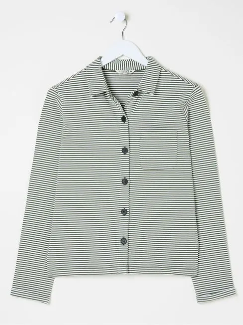 Women Fatface Shirts and Blouses Jess Green Striped Shirt Women Fatface Shirts and Blouses Jess Green Striped Shirt