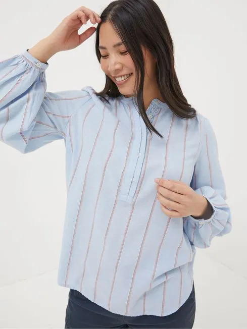 Women Fatface Shirts and Blouses Mallie Blue Stripe Shirt
