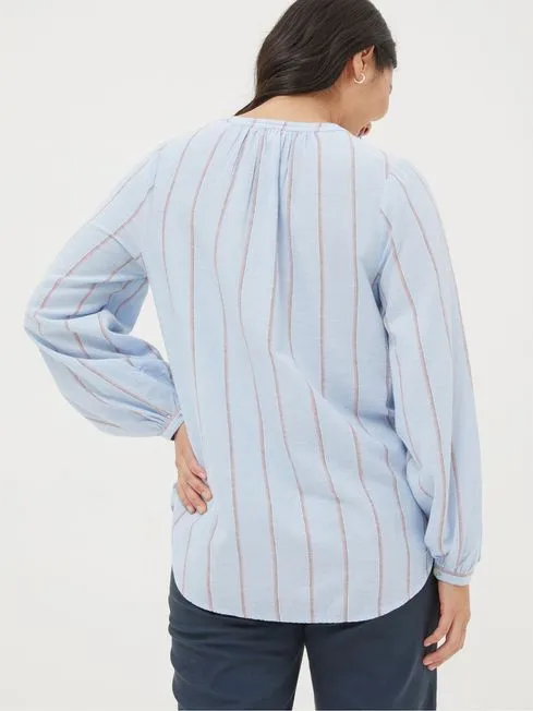 Women Fatface Shirts and Blouses Mallie Blue Stripe Shirt