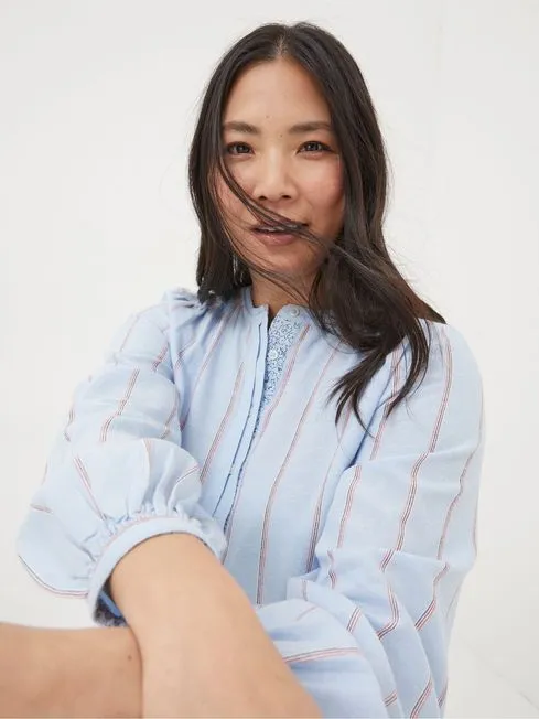Women Fatface Shirts and Blouses Mallie Blue Stripe Shirt