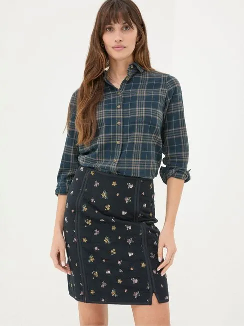Women Fatface Shirts and Blouses Olivia Navy 100 Cotton Check Shirt Women Fatface Shirts and Blouses Olivia Navy 100 Cotton Check Shirt