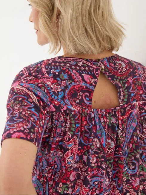 Women Fatface Shirts and Blouses Purple Bright Paisley Top Women Fatface Shirts and Blouses Purple Bright Paisley Top