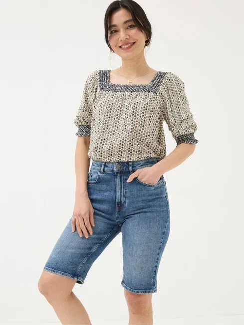 Women Fatface Shirts and Blouses Saanvi Natural Star Geo Blouse
