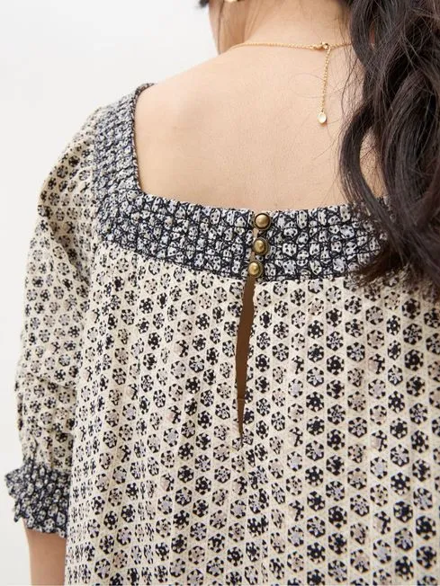 Women Fatface Shirts and Blouses Saanvi Natural Star Geo Blouse