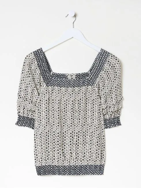 Women Fatface Shirts and Blouses Saanvi Natural Star Geo Blouse