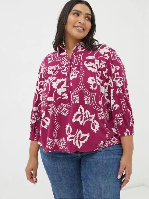 Women Fatface Shirts and Blouses Sadie Purple Wallpaper Shirt Women Fatface Shirts and Blouses Sadie Purple Wallpaper Shirt