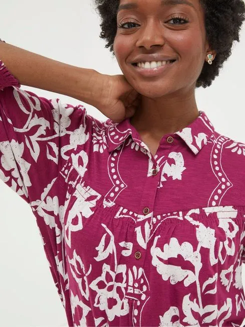 Women Fatface Shirts and Blouses Sadie Purple Wallpaper Shirt Women Fatface Shirts and Blouses Sadie Purple Wallpaper Shirt