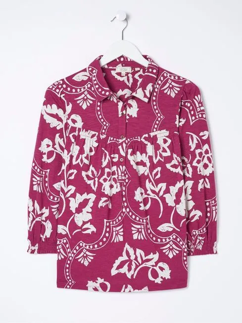 Women Fatface Shirts and Blouses Sadie Purple Wallpaper Shirt Women Fatface Shirts and Blouses Sadie Purple Wallpaper Shirt