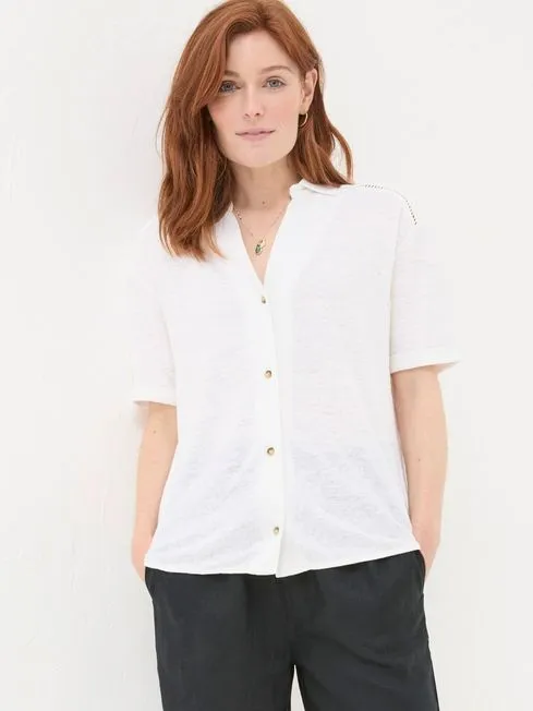 Women Fatface Shirts and Blouses White Linen Shirt