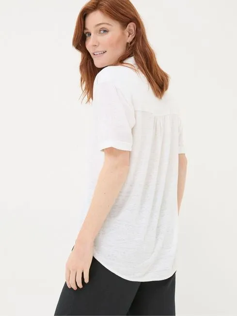 Women Fatface Shirts and Blouses White Linen Shirt Women Fatface Shirts and Blouses White Linen Shirt