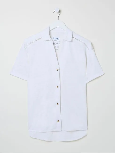 Women Fatface Shirts and Blouses White Linen Shirt Women Fatface Shirts and Blouses White Linen Shirt