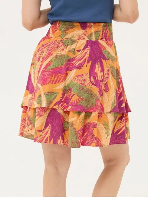 Women Fatface Skirts Ali Orange Tropical Floral Skirt