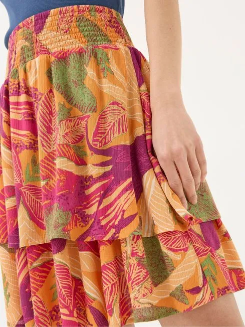 Women Fatface Skirts Ali Orange Tropical Floral Skirt