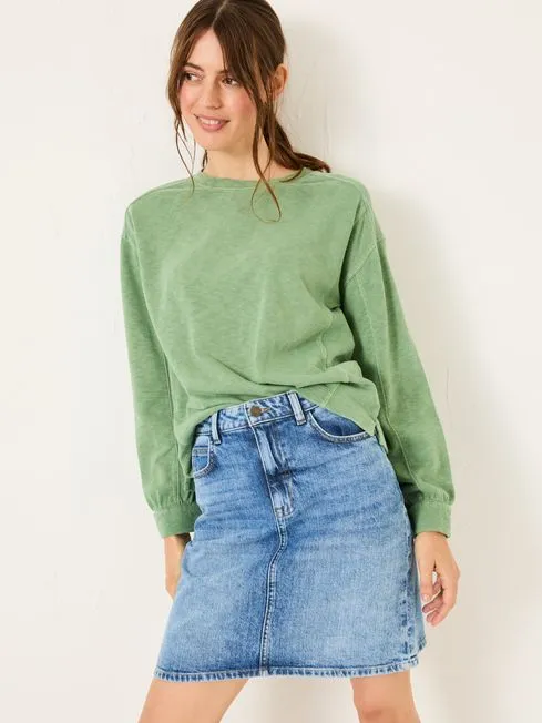 Women Fatface Skirts Blue Denim Hattie Skirt