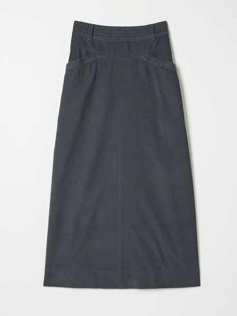 Women Fatface Skirts Leigh Grey Cord Midi Skirt