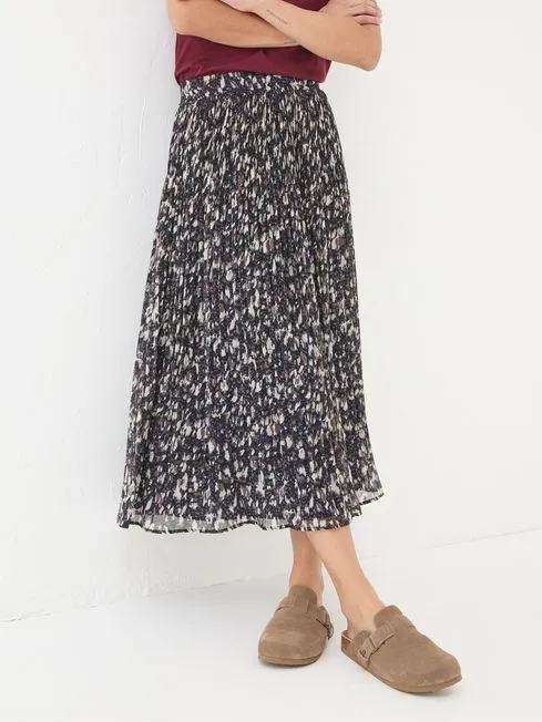Women Fatface Skirts Paignton Dark Brown Pleated Midi Skirt Women Fatface Skirts Paignton Dark Brown Pleated Midi Skirt