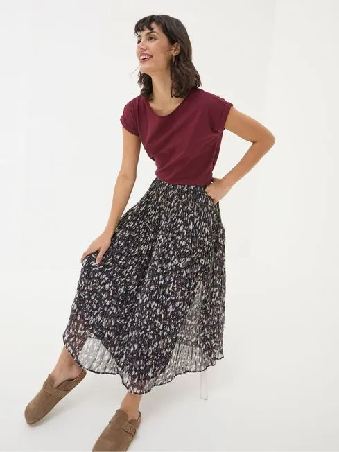 Women Fatface Skirts Paignton Dark Brown Pleated Midi Skirt Women Fatface Skirts Paignton Dark Brown Pleated Midi Skirt