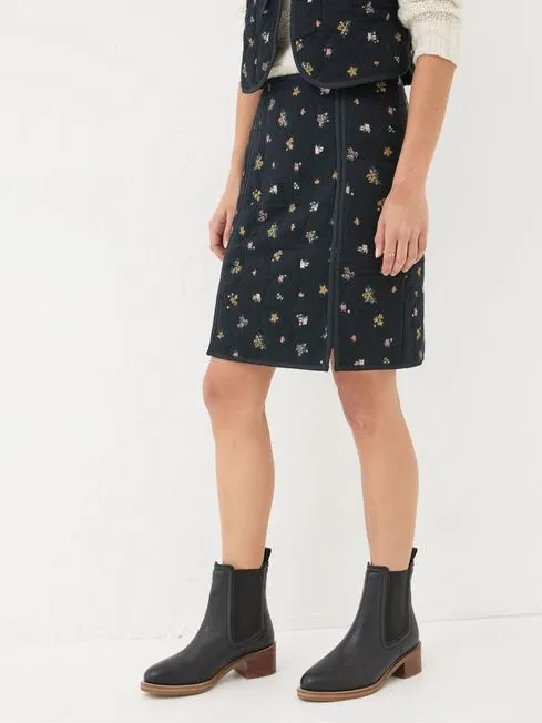 Women Fatface Skirts Shelby Black Ditsy Paisley Skirt