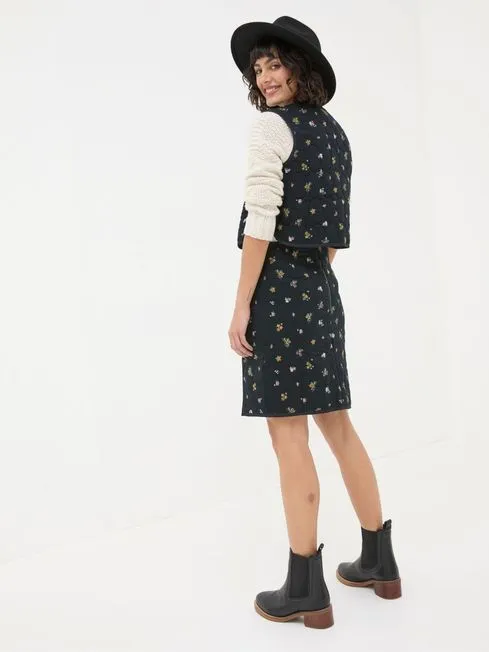 Women Fatface Skirts Shelby Black Ditsy Paisley Skirt