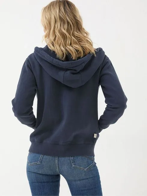 Women Fatface Sweatshirts and Hoodies Amy Blue Navy Zip Through Hoodie