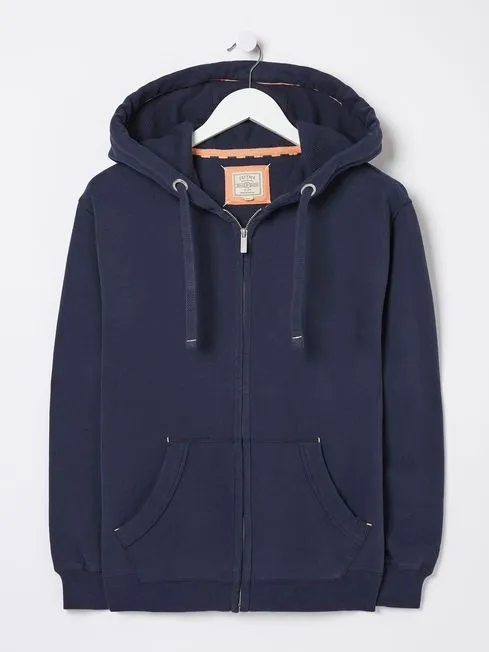 Women Fatface Sweatshirts and Hoodies Amy Blue Navy Zip Through Hoodie