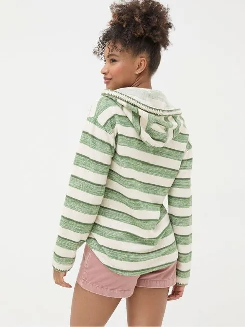 Women Fatface Sweatshirts and Hoodies Poppy Green Overhead Hoodie