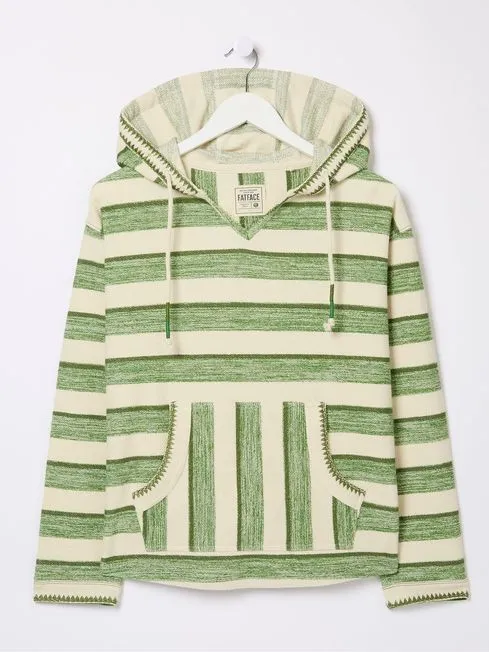 Women Fatface Sweatshirts and Hoodies Poppy Green Overhead Hoodie