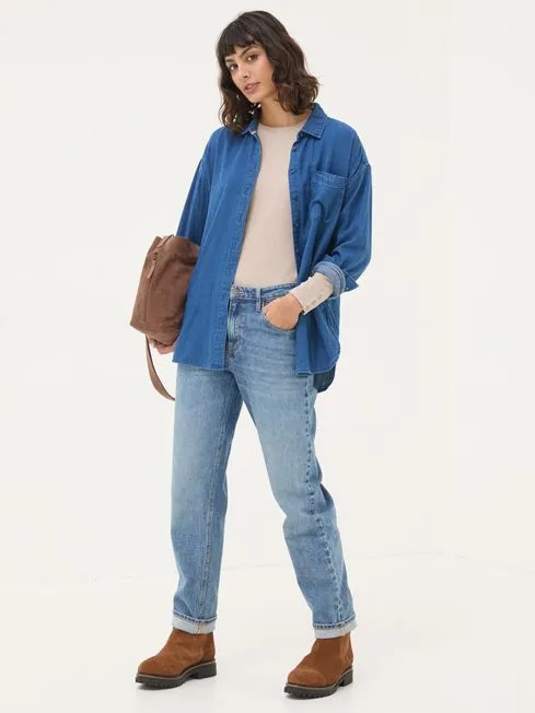 Women Fatface Tops and TShirts Callie Oatmeal Long Sleeve Top