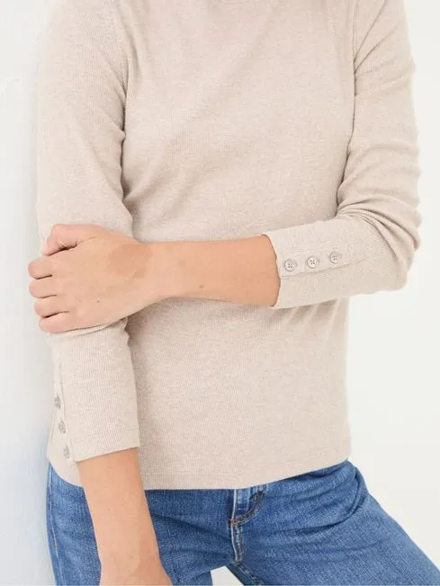 Women Fatface Tops and TShirts Callie Oatmeal Long Sleeve Top